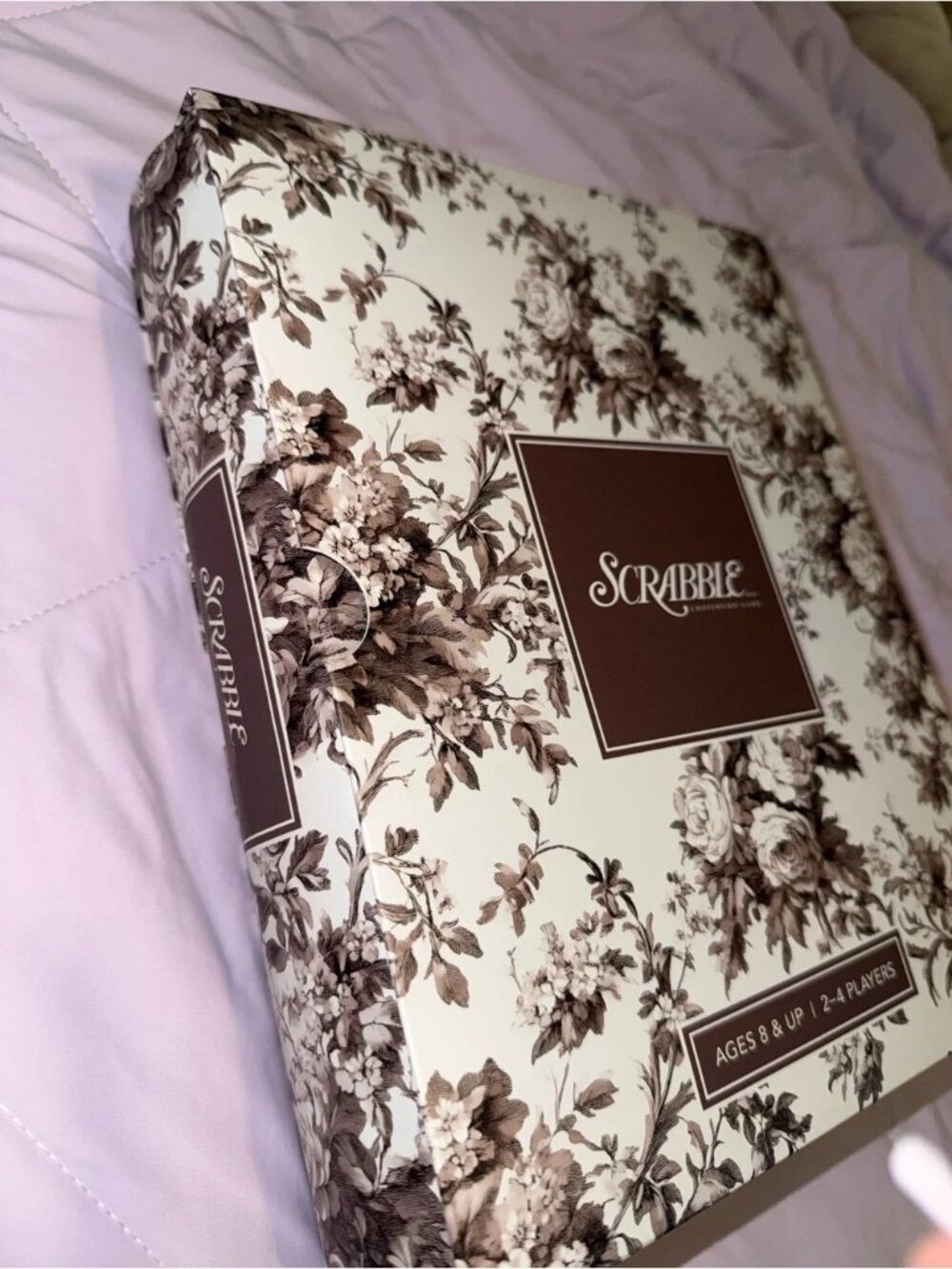 Scrabble Vintage Floral Box Edition - Cream and Brown